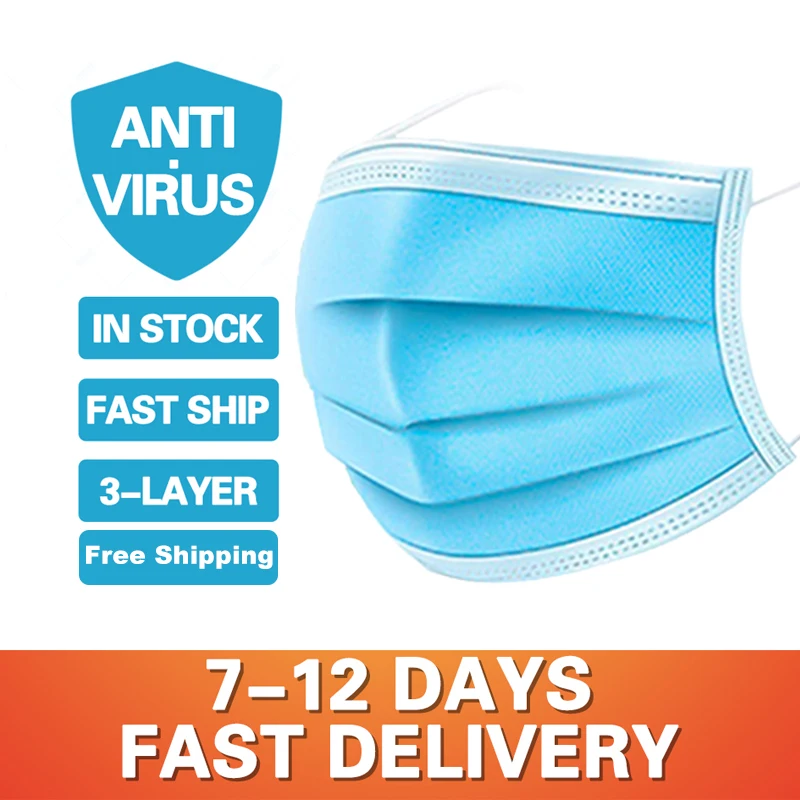 

Mask Disposable Face Mouth Mask Anti-Pollution 3 Laye Mask dust protection Masks Windproof Mouth Bacteria Proof Flu Face Masks