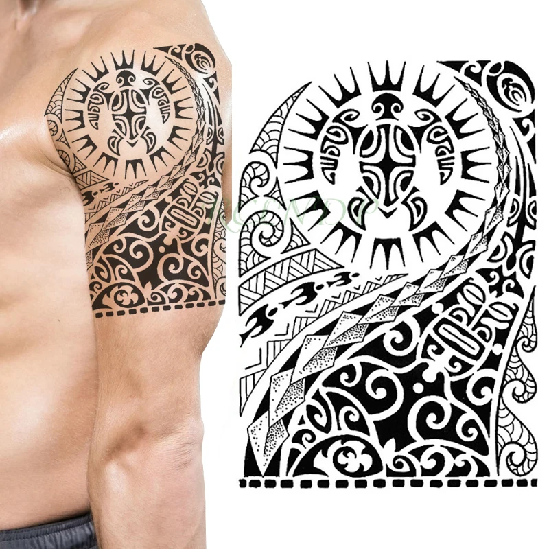 Водостойкие временные тату наклейки на тело этнический тотем искусственная флэш