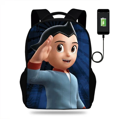 Популярный USB Charing рюкзак для школьников-подростков Astro мальчик мультфильм сумка для детей Мальчики Девочки трендовые рюкзаки для ноутбука