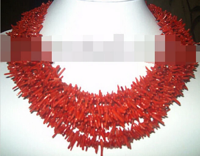 +++906 8-STRANDS red coral chip necklace | Украшения и аксессуары