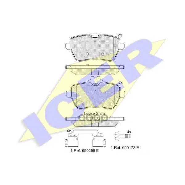 182076_колодки Дисковые Задние! Mb Sl R231 3.5/4.7 12# Icer 182076 Icer арт. 182076