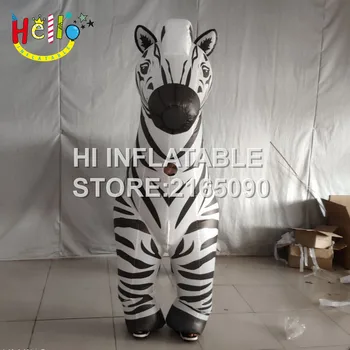 

3 m high funny inflatable Walking moving animal costumes inflatable zebra costumes Air Costume
