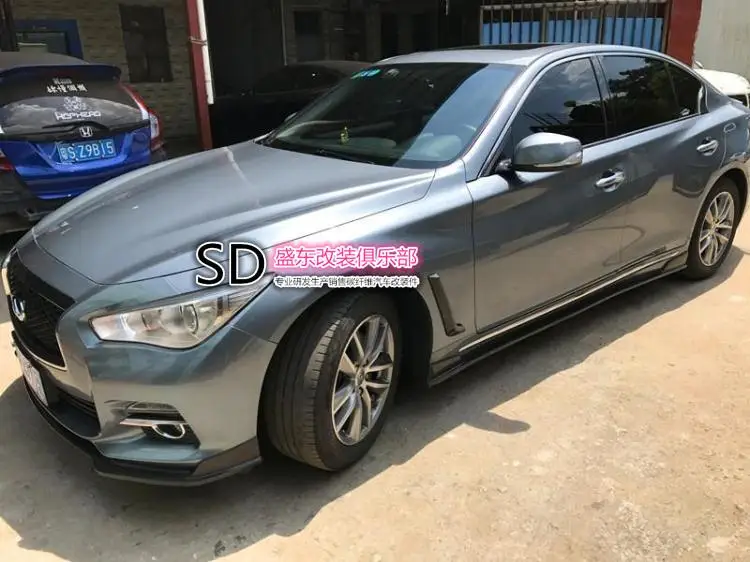 Подходит для Infiniti Q50 Модифицированная листовая пластина дефлектор Передняя панель отделочная лента "Листья" углеродное волокно