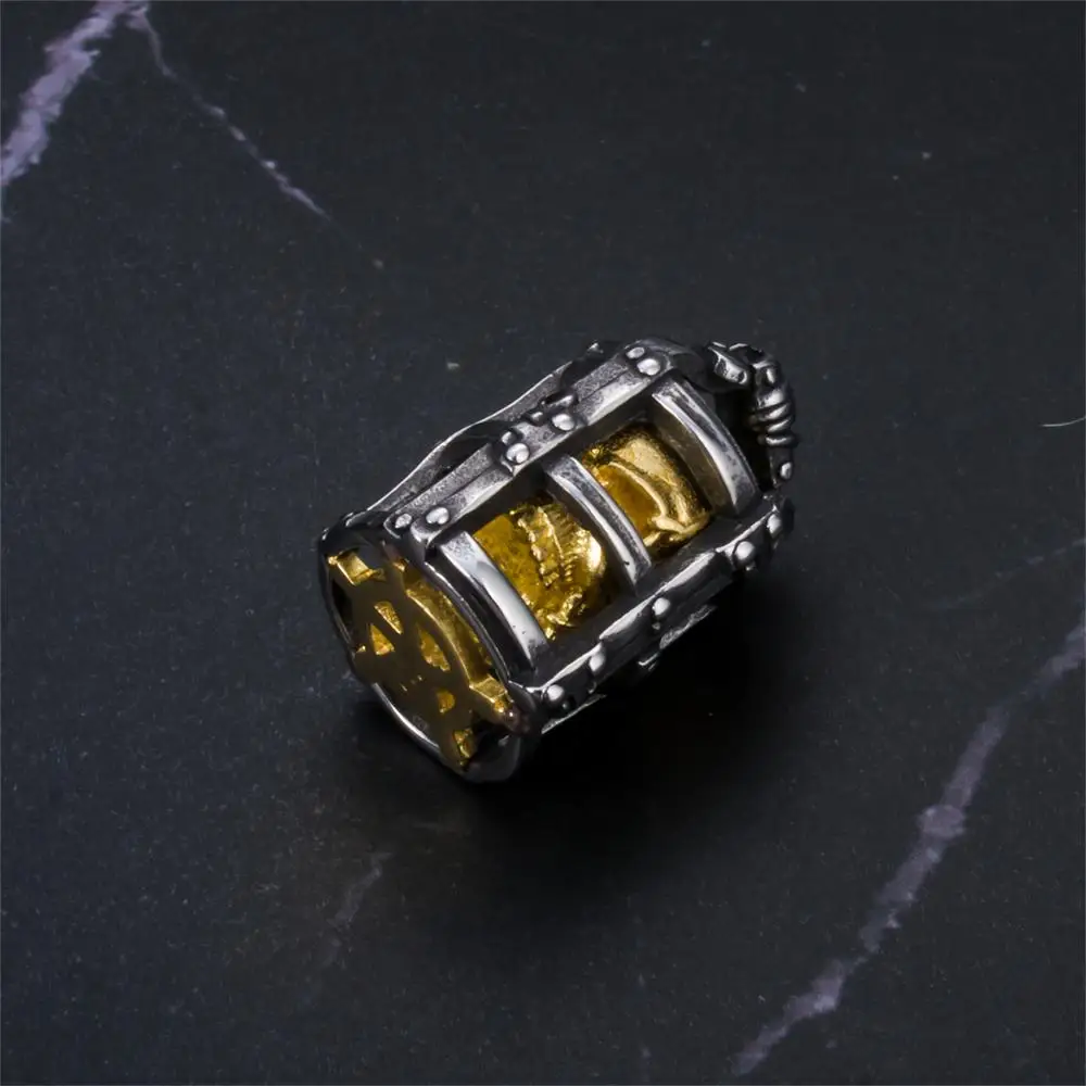 Men Stainless Steel Silver Gold Skull Pendant Necklace Vintage Punk Jewelry