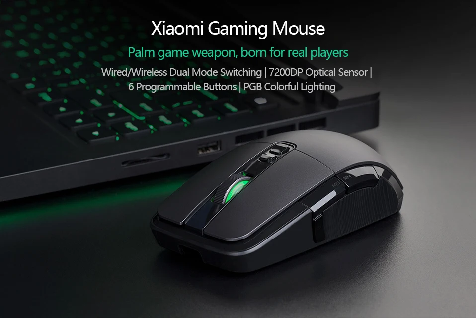 Original Xiaomi Gaming Mouse Wire Mice Gamer 32-bit ARM processor 2.4G USB Wired Dual Mode 7200DPI For Computer Notebook Gamer (4)