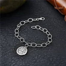 Европейский и американский стиль, Настоящее серебро 925 пробы, ретро кулон, модный браслет, бутик браслет