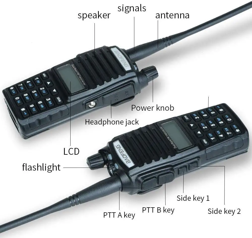 Рация BaoFeng UV 82 Двухдиапазонная 136 174/400 520 МГц FM 8 Вт батарея 2800 мАч|Рации| |