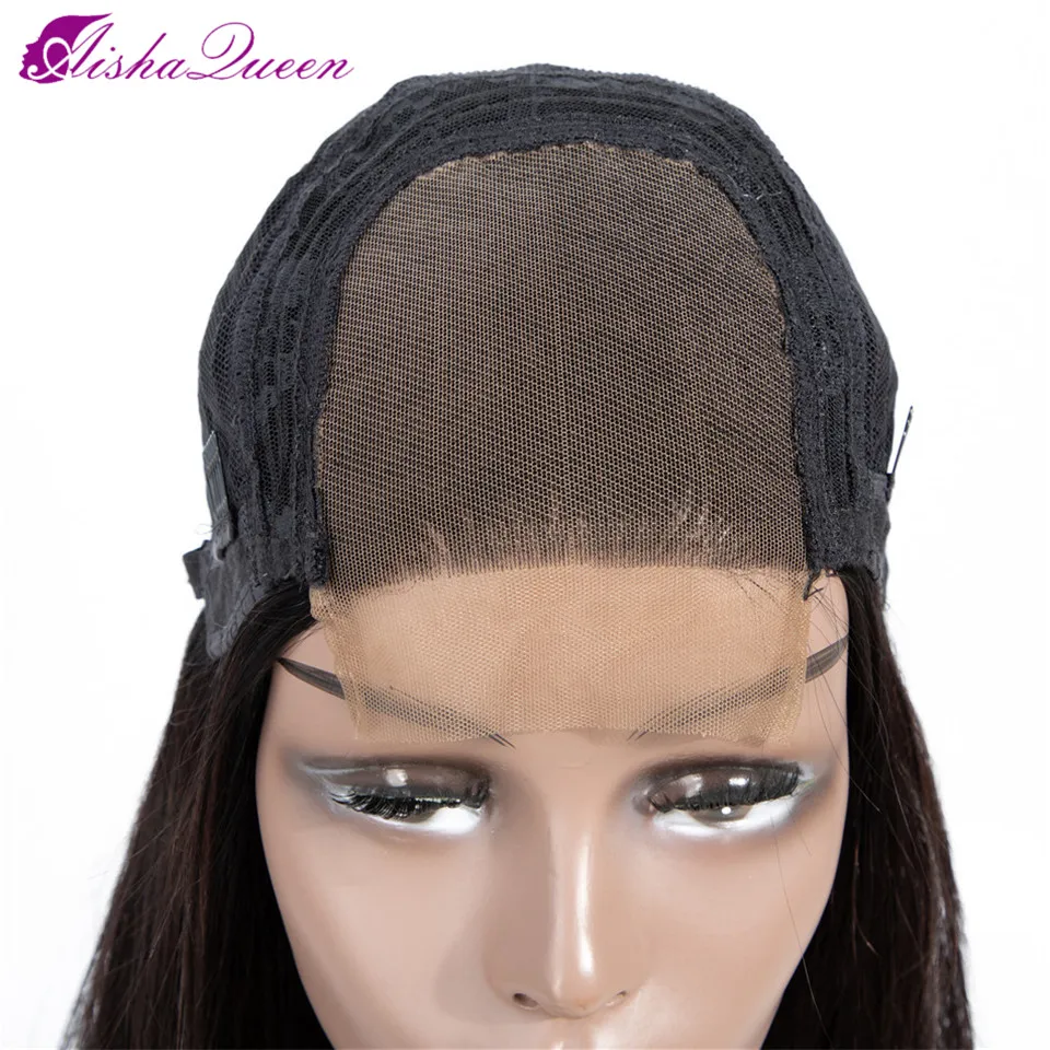 Aisha Queen Brazilian Lace Closure Wig 4x4 Human Hair Wig Natural Color Non-remy Straight Closure Wig