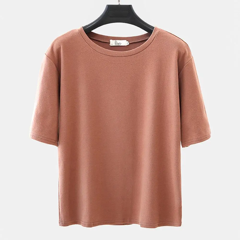 

Women Summer Solid Basic T-shirt Tops Femme Blusas Short Sleeve Round Neck Casual Loose Tees T Shirt Camisetas 2019