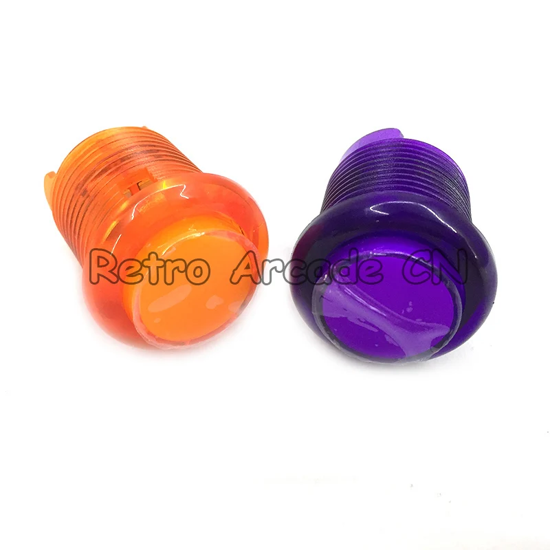 10 шт аркадный 12 в 28 мм круглый освещенный кнопочный винтовой Тип со встроенным светодиодный микропереключателем гайки фиолетовый оранжевый