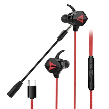 

Type-C G5 Gaming In-ear Headset Smartphone Wired Mobile Phone Earbuds Earphones,Black Red