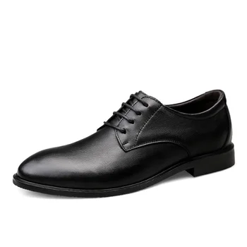 

Fashion Luxury Brand Leather Concise Men Business Pointy Black Shoes Breathable Formal Wedding Basic Shoes Men Dres Shoes *19411