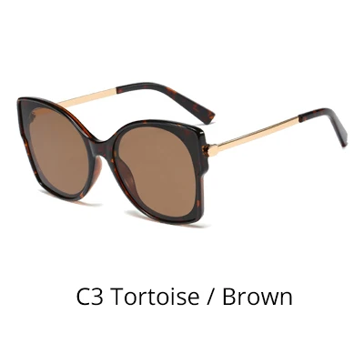C3 Tortoise-Brown Ralferty больших размеров солнцезащитные очки для женщин большие Винтажные Солнцезащитные очки для женщин черные нерегулярные Солнцезащитные очки женские zonnebril dames F95207 - Цвет линз: C3 Tortoise-Brown
