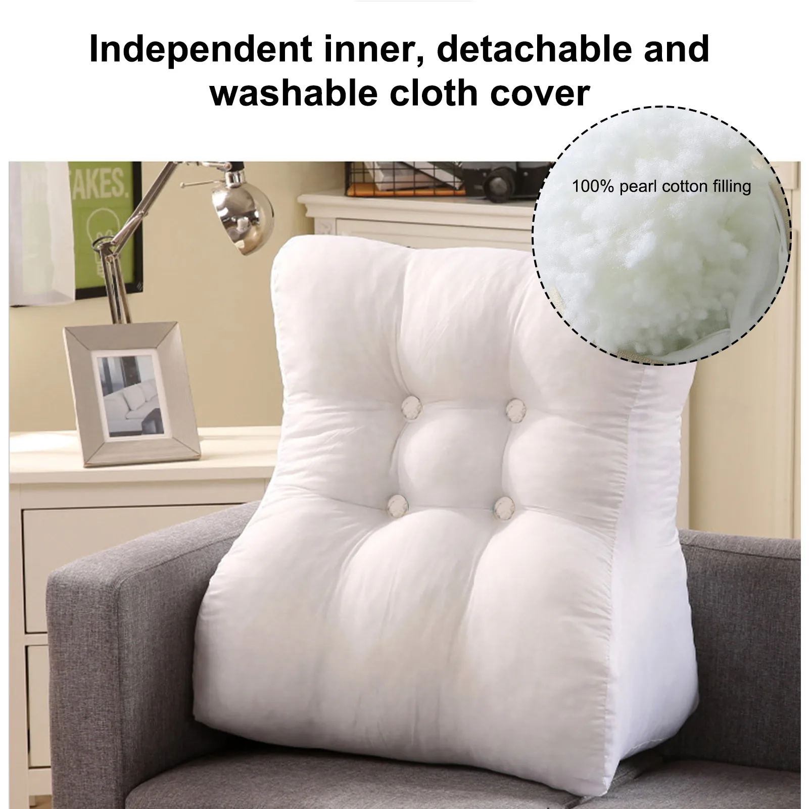 1pcs Bed Couch Chair Triangular Backrest Pillow Wedge Back Waist Support  Cushions Cotton Linen Bedside Lounger Tv Reading Pillow - Cushion -  AliExpress