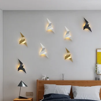 

Nordic bird wall lamp creative personality front desk background wall modeling lamp simple bedroom corridor bedside wall lamp