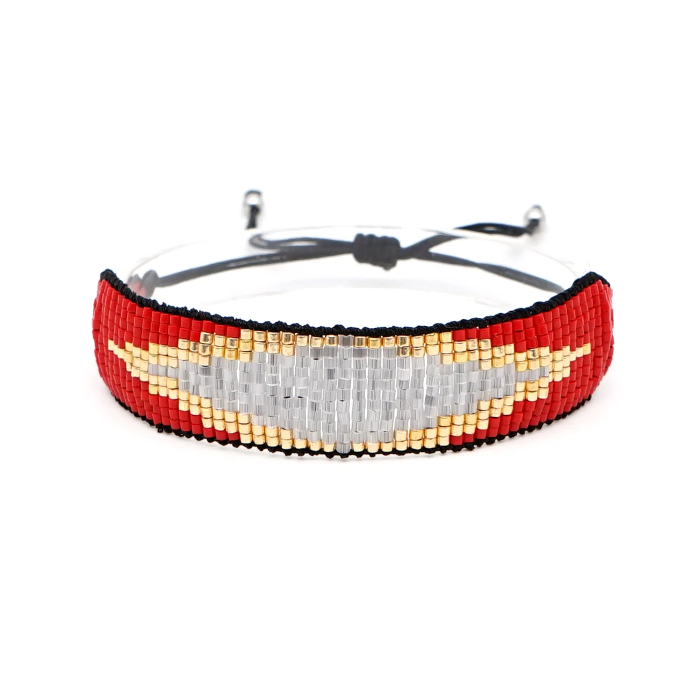 

Go2boho Big Lips Bracelet MIYUKI Red Evil Eye Cuff Bracelet Delicas Beads Pulseras Mujer 2019 Handmade Woven Jewelry Women Gift
