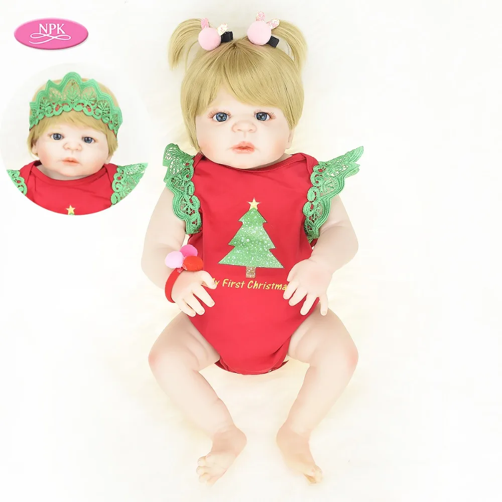 

Lifelike Baby Girl Full Silicone Reborn Doll 55CM Realistic Toddler Princess Bath Toys Bebes Reborn Christmas Gifts for Children