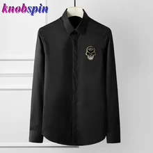 Брендовая одежда мужские рубашки с длинным рукавом однотонные деловые мужские рубашки тонкие высококачественные повседневные мужские рубашки больших размеров 4XL