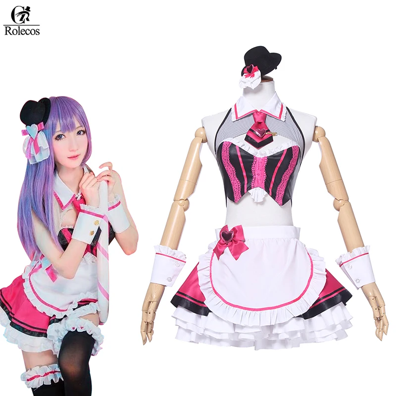 

ROLECOS FGO Rin игра Косплей Fate Grand заказ косплей костюм Tohsaka Rin Косплей на День святого Валентина уличная шоколадная горничная платье Лолита