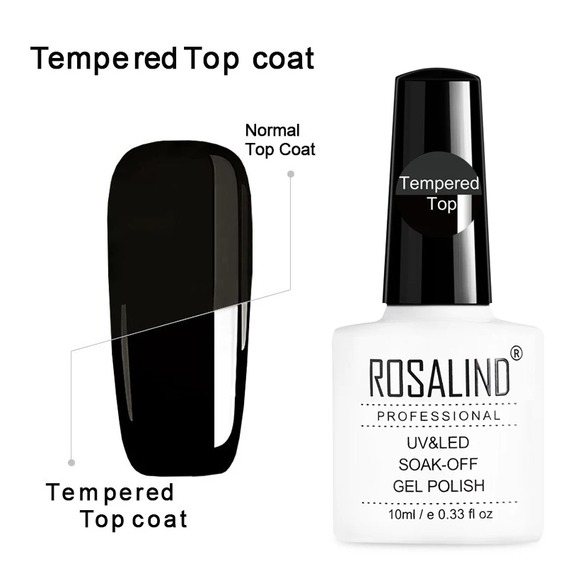 ROSALIND Гель-лак для ногтей, светящийся Алмазный красный Гель-лак для дизайна ногтей, предназначен для замачивания, полуоснова, белая УФ лампа, Гель-лак - Цвет: RDTTOP