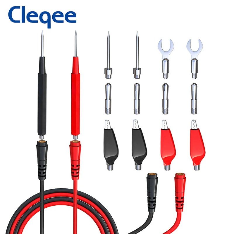 Cleqee P1500 Test Lead Kit sonda sostituibile per Test per multimetro digitale Feeler coccodrillo coccodrillo Clip Test pin aghi