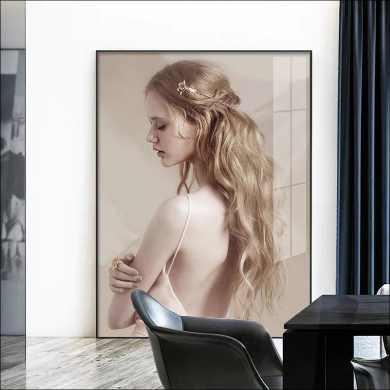 

Figure Painting Canvas Painting Modern Art Poster Beauty Mural Circular Decorative Wall Beauty Salon Waterproof Printin 60X80CM