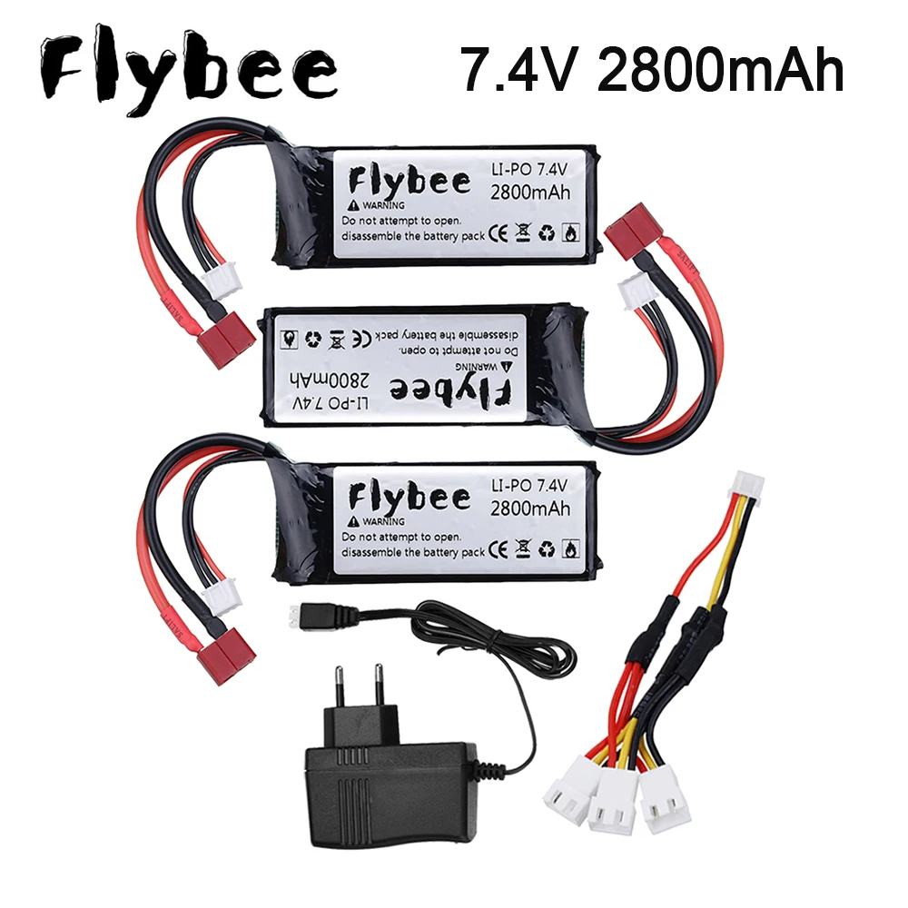Обновление 2500 мА/ч 7 4 V 2800 25C Lipo Батарея для Wltoys 12428 12423 RC автомобилей запчасти feiyue 03