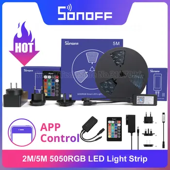 SONOFF L2 2M/5M RGB LED Strip Light Dimmerabile Impermeabile Colorato Flessibile Telecomando tramite supporto eWeLink Google Home