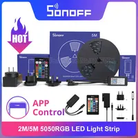 SONOFF L2 2M/5M RGB LED Light Strip Dimmable Waterproof Colorful Flexiable Remote Control via eWeLink Support Google Home 1