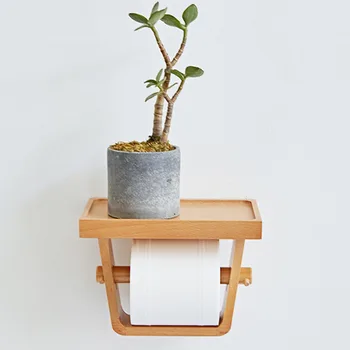 

Bathroom Toilet Paper Holder Household Toilet Tissue Box Paper Tube Wooden Simple Toilet Roll Holder