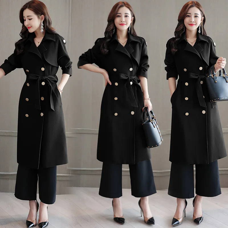 

Photo Shoot New Style Korean-style Reversible Mid-length Trench Coat INS Super Fire Coat Harajuku BF Students Jacket Fashion