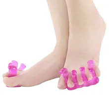 2 peças = 1 par de silicone toe separadores evitar sobreposição hallux valgus bunion corrector gel almofadas ferramenta cuidados com os pés ortose pedicure