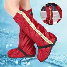 Мужская и Женская водонепроницаемая обувь, непромокаемая обувь, уличная многоразовая ткань Оксфорд, нескользящая, для взрослых, длинная светоотражающая лента, для мотоциклов