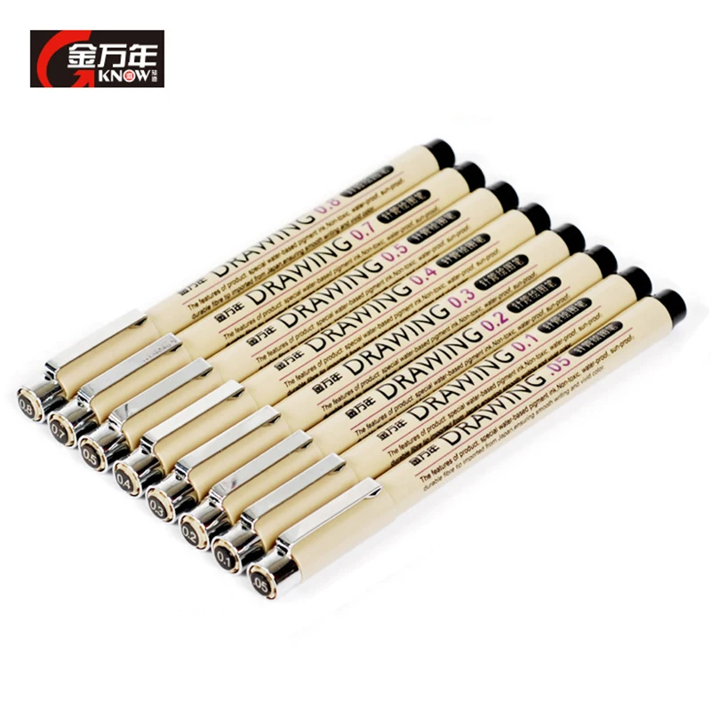 

Aibelle 8 Pcs Pigma Micron Sketch Marker Pen Black Pigment Liner Needle Drawing Pen for Drawing Sketching Writing Hook Art Pen