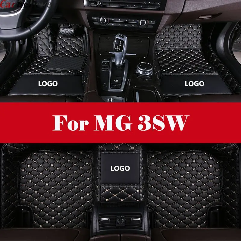 

3D All-Weather Car Foot Mat Waterproof Leather Floor Mats Liner + Embroidery LOGO For MG 3SW