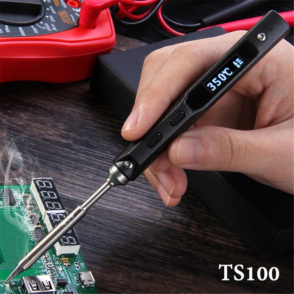Ts100 65w Mini Electric Soldering Iron Station Kit Digital Oled Screen