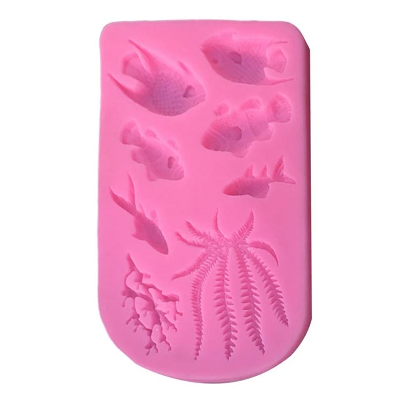 PK Морские животные силиконовые формы помадка форма для выпечки тортов DIY Инструменты для украшения Кекс Конфеты полимерная форма для шоколада - Цвет: PK