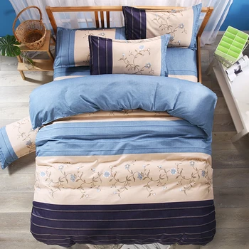 

3D flower printed bedding sets three color as background sea blue rose printing home textile bedding sets