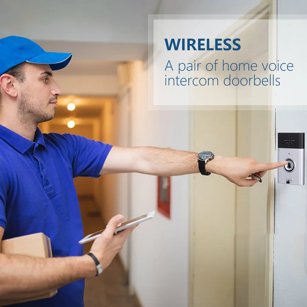 Wireless Intercom Doorbell Home Voice Intercom Doorbell Support Two-Way Intercom Professional Penetration