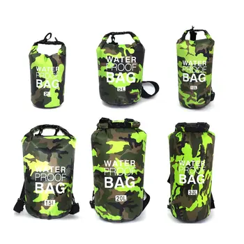 

Camouflage Polyester Waterproof Bag Portable Shoulder Waterproof Bucket Bag Lightweight Drifting Bag