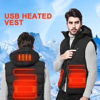 

Men/Women Heating Vest Washable Usb Charging Heating Warm Vest Control Temperature Outdoor Camping Hiking Golf (Without Battery)