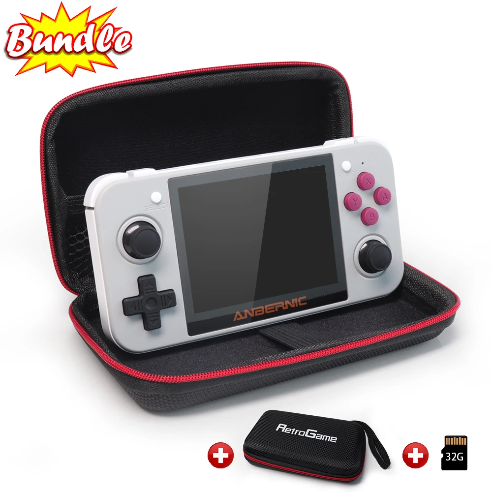 

Video Game Console RG350-3.5inch IPS Screen Portable Handheld-Retro Games 350 Upgrade game console PS1 Emulators 16G with Bag