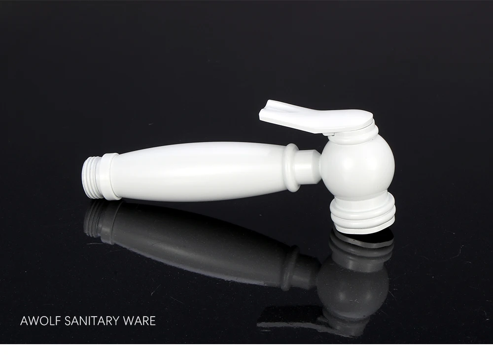 Description Picture 6 of itemHand Held Toilet Bidet Sprayer White Douche Kit Shattaf Solid Brass Dual handle Dual Water Outlet Valve Bidet Faucet Tap AP2314