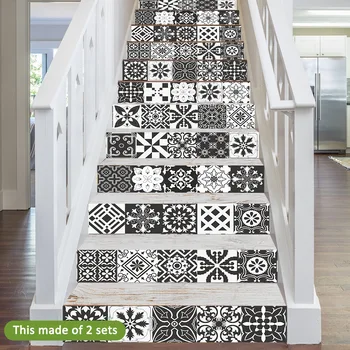 

7pcs/set Multifunctional Wall Sticker Vintage Victorian Moroccan Traditiona Stickers PVC Waterproof Bathroom Tile Stickers