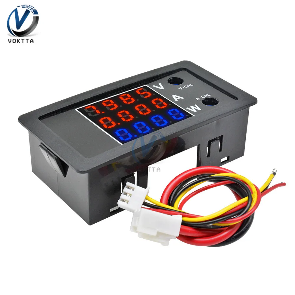 

100V 10A 1000W LCD Digital Wattmeter Power Meter Voltage Current Tester High Precision Red-Red-Blue Display Power Monitor