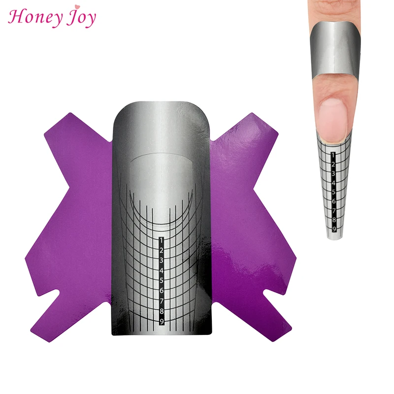 100pcs Nail Forms Extension Acrylic French Nail Art Form Builder Guide ...