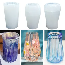 Silicone Mold Dried Flower Vase Resin Decorative Craft Diy Storage Pen Holder Mould Epoxy Resin Concrete Molds Candle Pot Mold