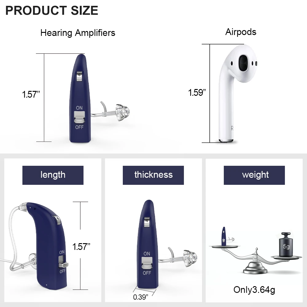 2024 Bluetooth Hearing Aid Rechargeable Hearing Amplifier Ear Hearing Aid for The Elderly Sound Amplifier for Hearing Loss Aids 6