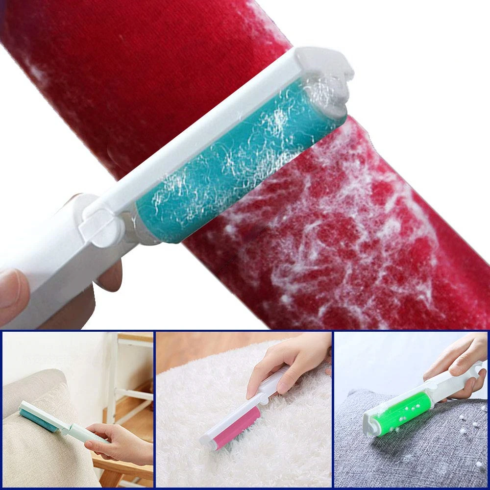 2pcs Sticky Portable Washable Dust Lint Roller With Cover for Wool