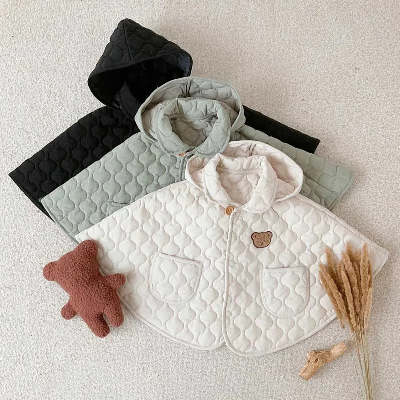 Children Clothing Boys Girls Kids Keep Warm Cloak Coat New Autumn Winter Baby Boys Girls Thicken Cartoon Bear Hooded Cloak